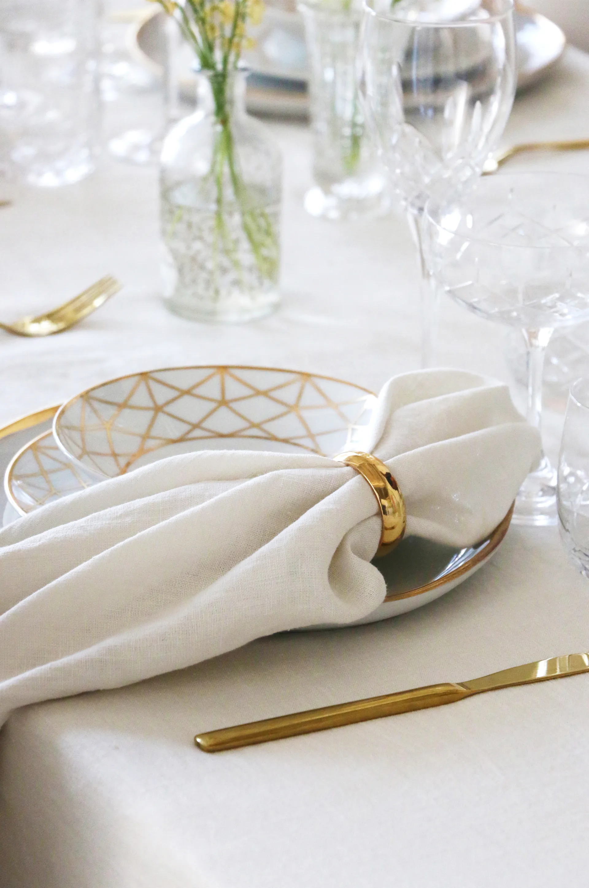 Sunshine servet 4-pack, Fog (beige) Himla