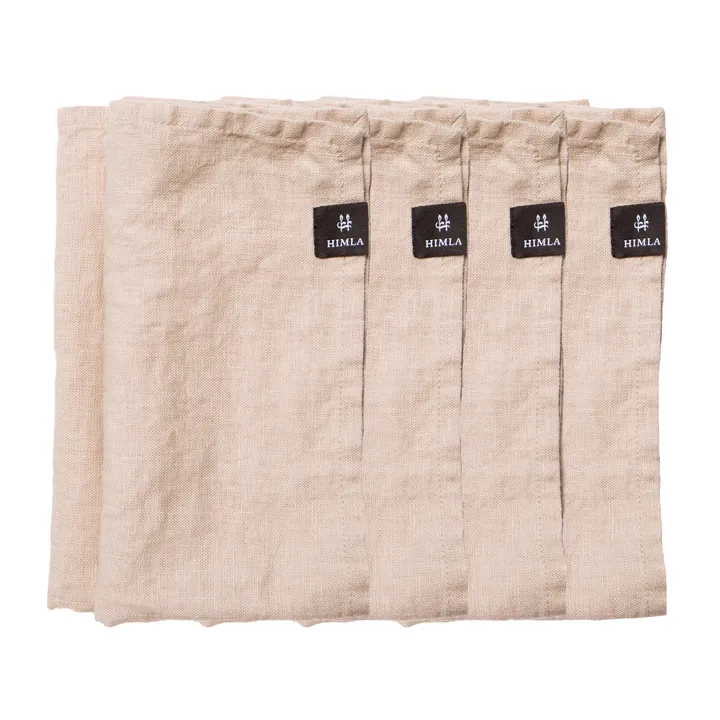 Set van 3 katoenen servetten (40 x 40 cm) Serafine Ecru - Tafellinnen