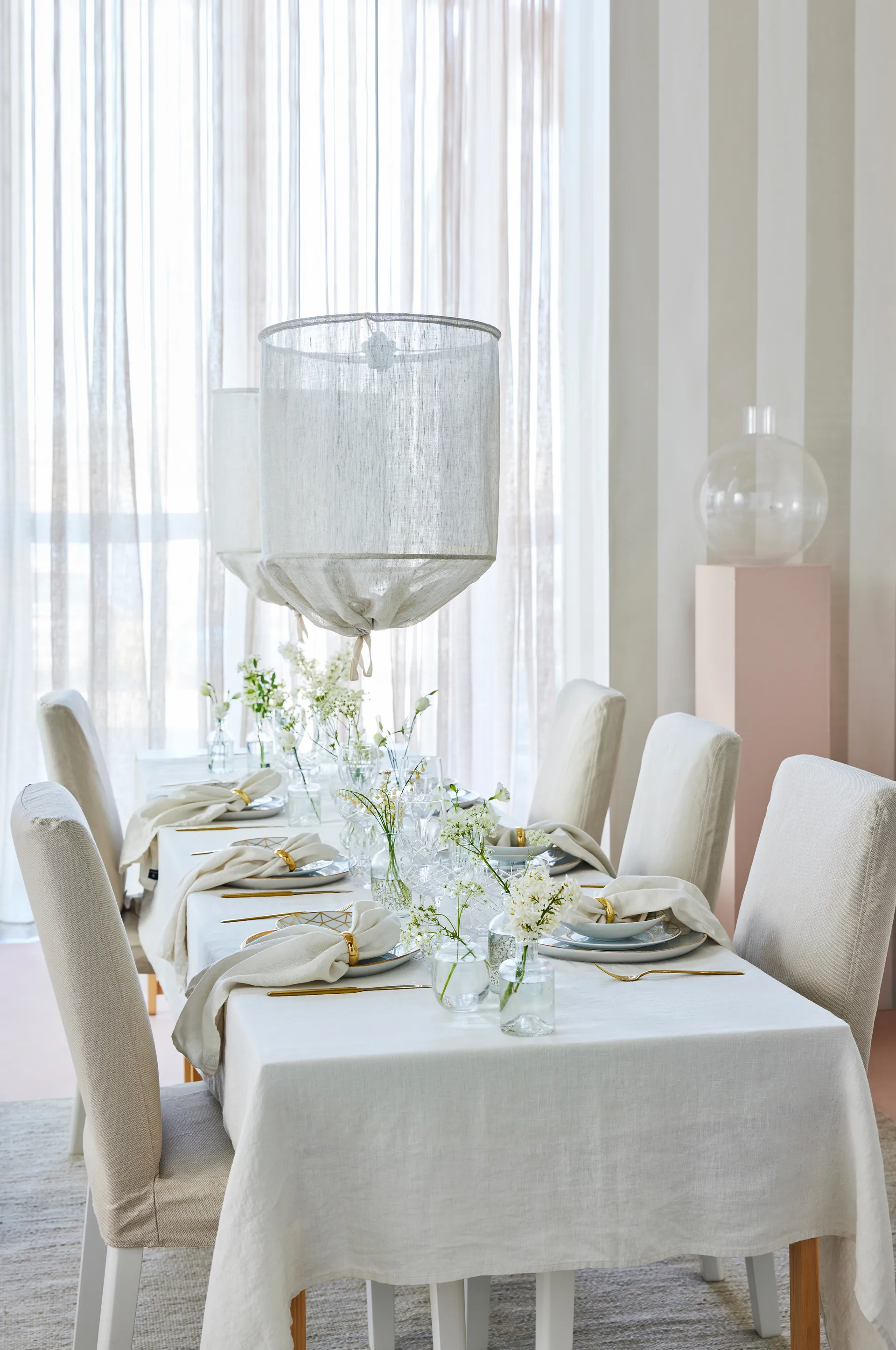 Sunshine tafelkleed 145x250 cm, Fog (beige) Himla