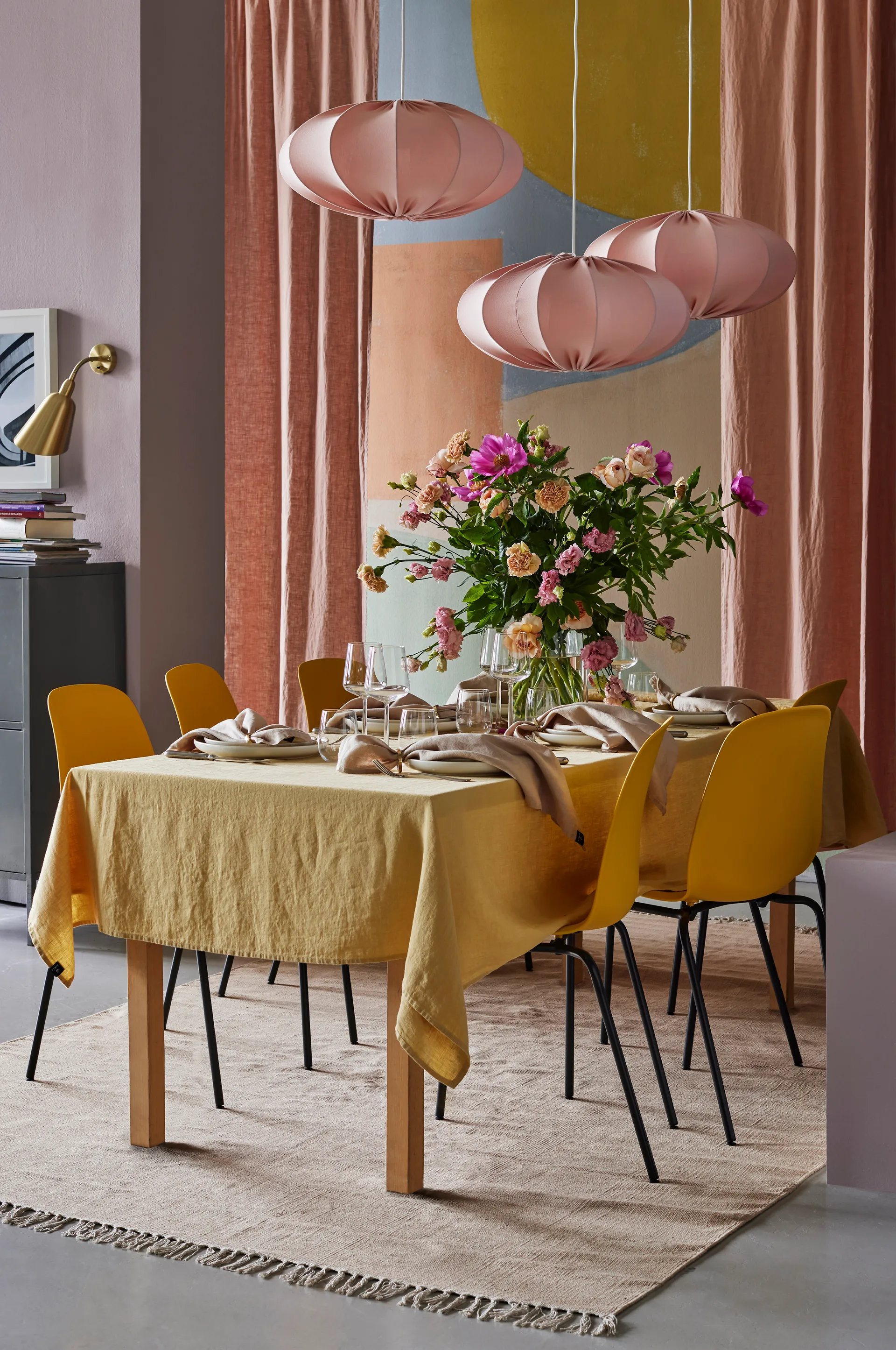 Sunshine tafelkleed 145x330 cm, Honey (geel) Himla