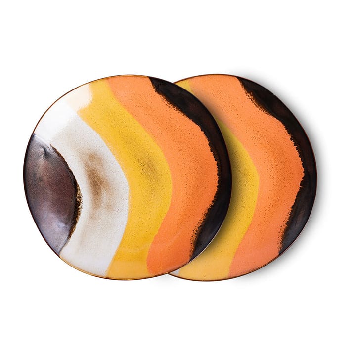 70's bord 22 cm 2-pack - Retro wave - HK Living