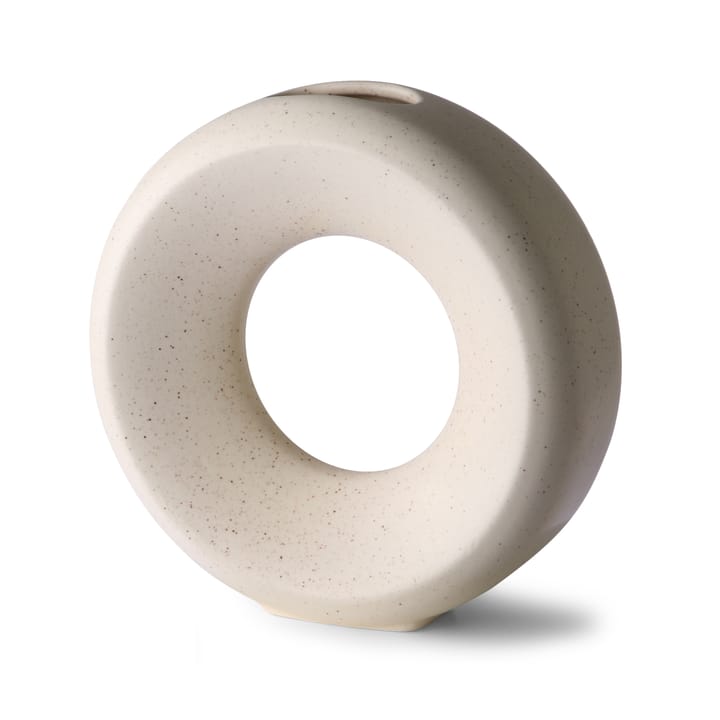 Circle vaas M 24,5 cm - White speckled - HK Living