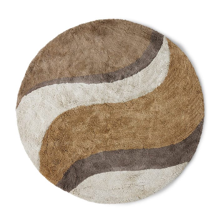 Natural waves badmat Ø120 cm - Natural multicolours - HK Living