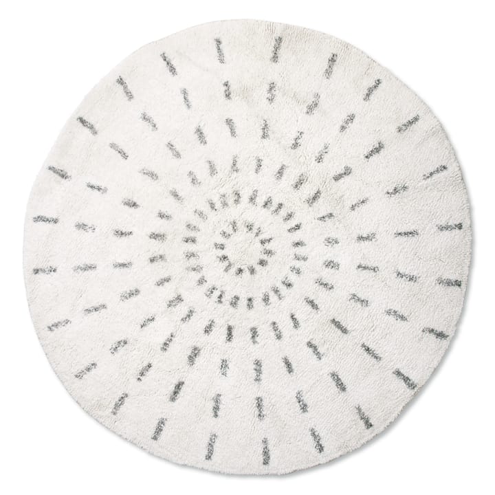Swirl badkamermat Ø120 cm - Zwart-wit - HK Living