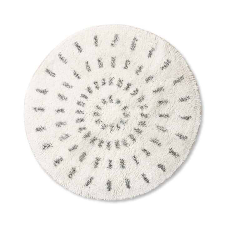 Swirl badkamermat Ø60 cm - Zwart-wit - HK Living