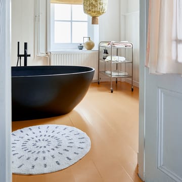 Swirl badkamermat Ø60 cm - Zwart-wit - HK Living