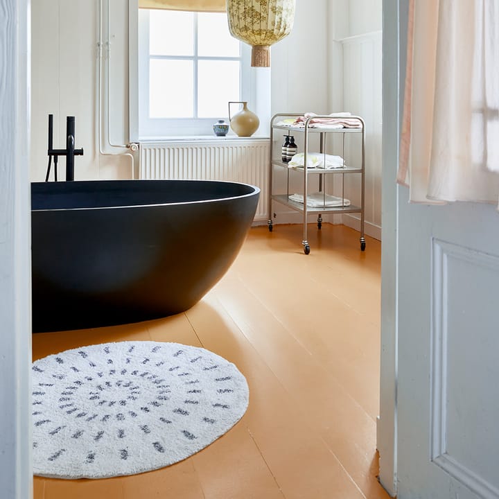 Swirl badkamermat Ø60 cm - Zwart-wit - HK Living