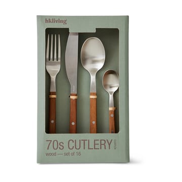 70's bestekset 16-delig - Hout - HKliving