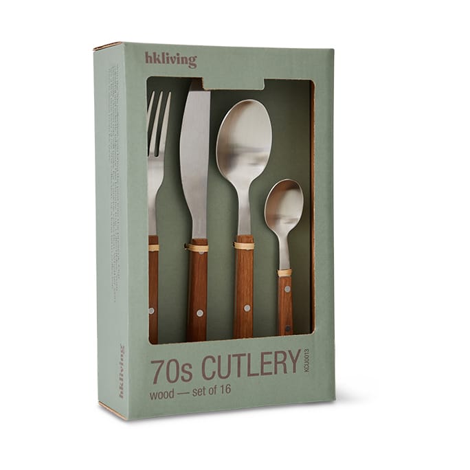 70's bestekset 16-delig, Hout HKliving