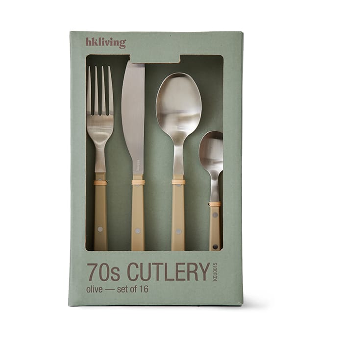 70's bestekset 16-delig - Olive - HKliving