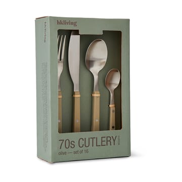 70's bestekset 16-delig - Olive - HKliving