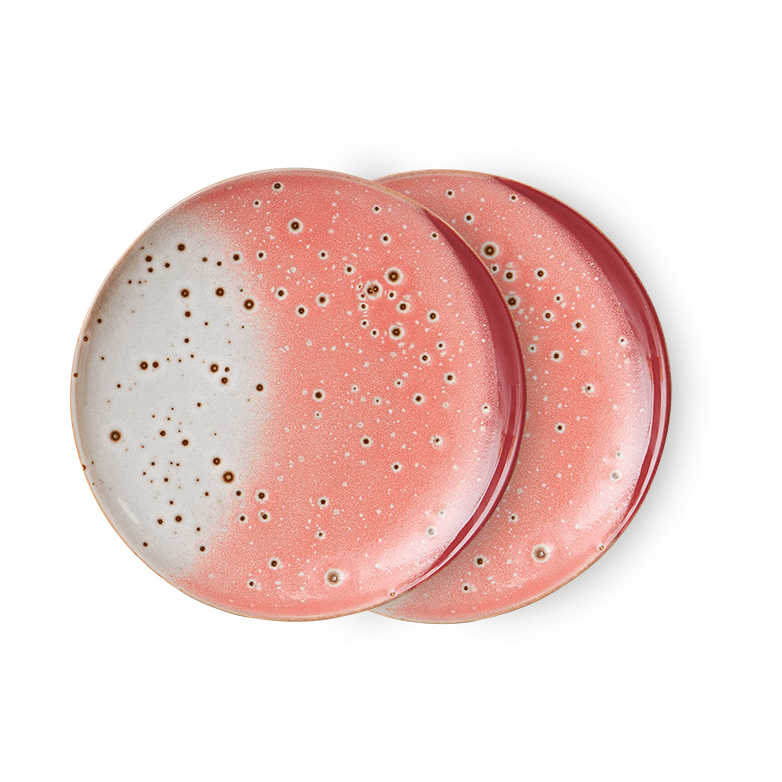 HKliving 70's bord o 17,5 cm 2-pack Lychee | Scandinavisch Interieur | Kleine borden | Multi