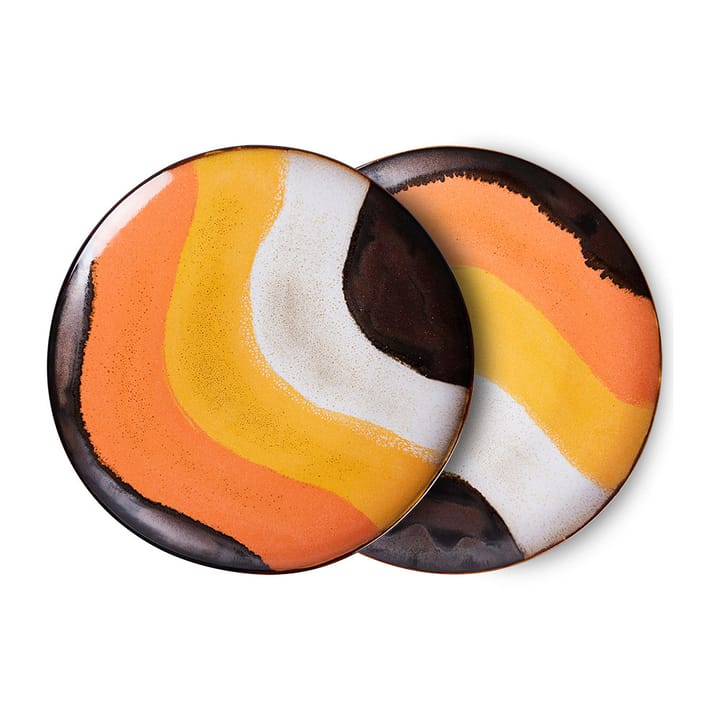 70's bord Ø27,5 cm 2-pack - Retro wave - HKliving