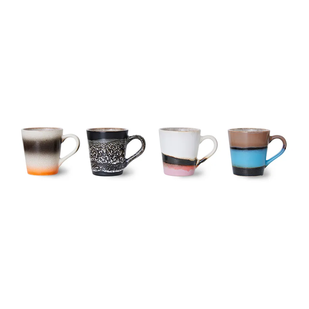 70's espresso mok 4-pack, Funky HKliving