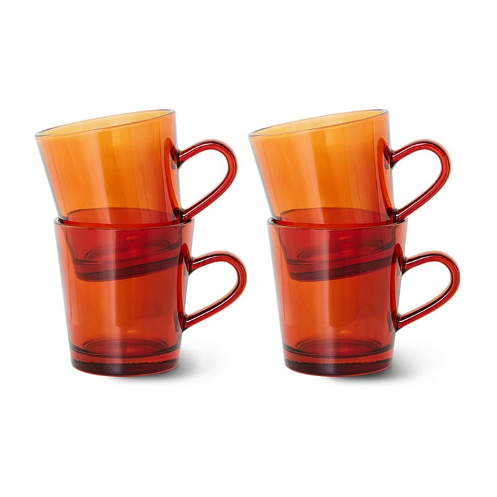 70's glassware koffiekop 20 cl 4-pack - Amber brown - HKliving