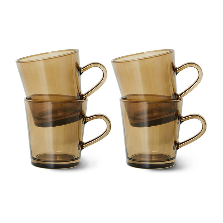 70's glassware koffiekop 20 cl 4-pack - Mud brown - HKliving