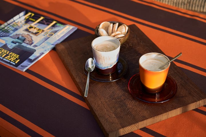 70's glassware koffieschotel Ø10,6 cm 4-pack, Amber brown HKliving