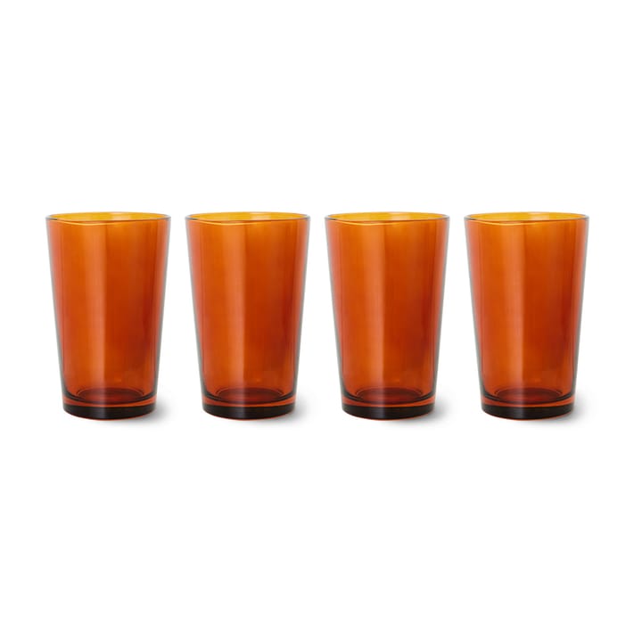 70's glassware theeglas 20 cl 4-pack - Amber brown - HKliving