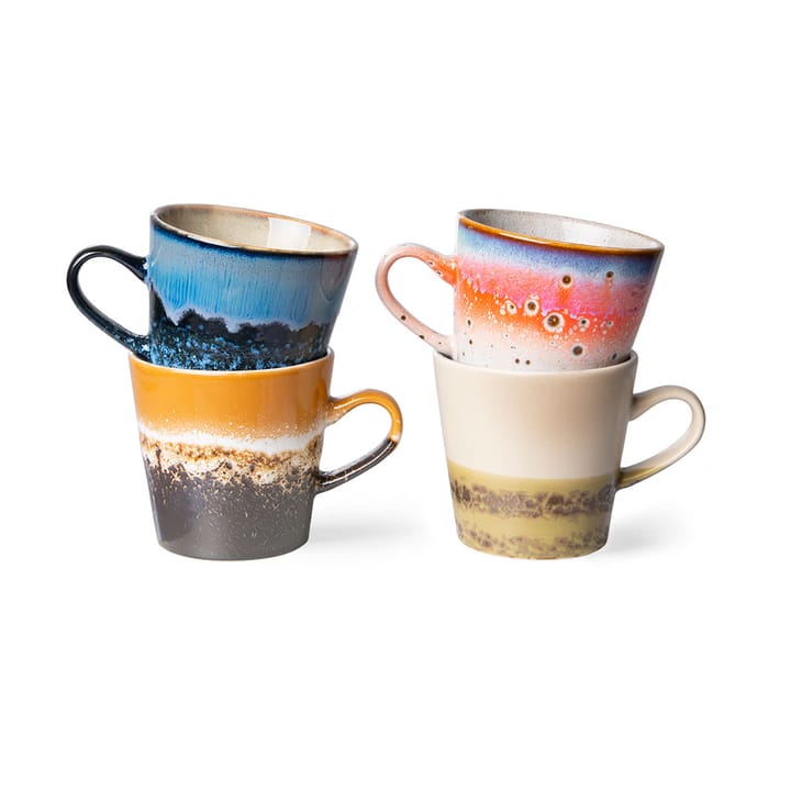 70's keramiek Americano mok 4-pack 26 cl - Pegasus - HKliving