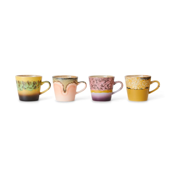 70's keramiek Americano mok 4-pack 26 cl, Radiant HKliving