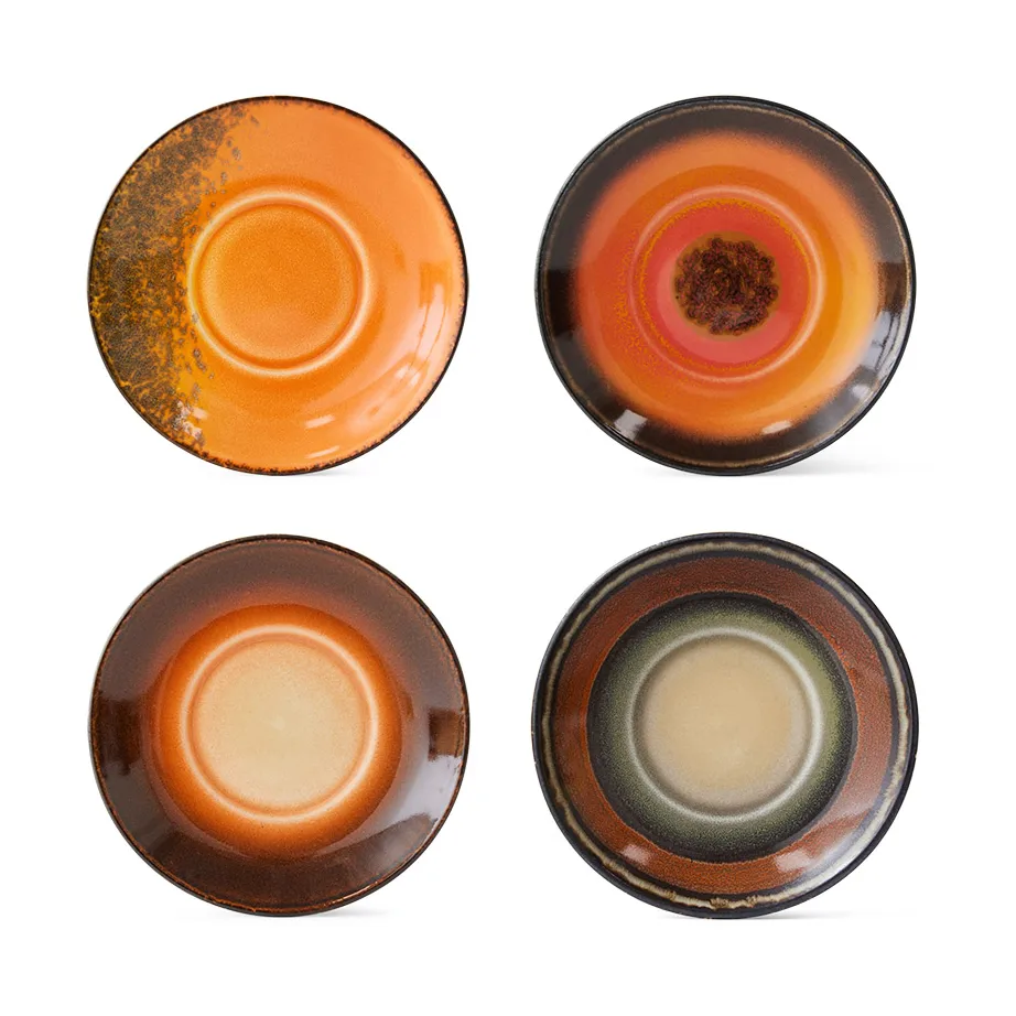 70's koffieschoteltjes Ø11,5 cm 4-delig, Roasts HKliving