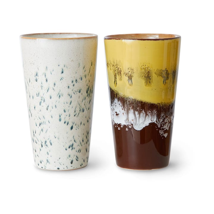 70's latte mok 28 cl 2-delig - Brine - HKliving