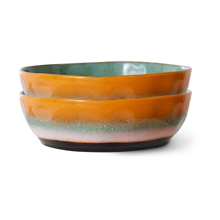 HKliving 70's pastabord Ø19,5 cm 2-pack Golden hour