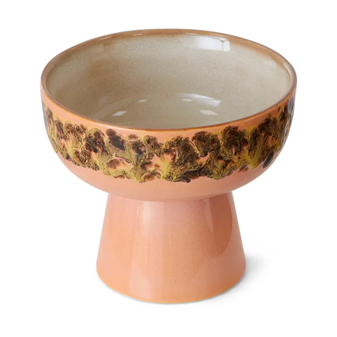 70's tapas schaal op voet L Ø12,5x11 cm, Lush HKliving