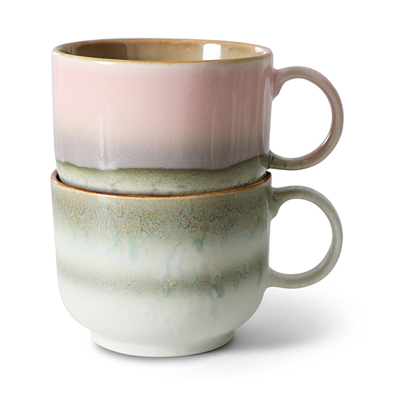 HKliving 70's theekop 42,5 cl 2-delig Nova | Scandinavisch Interieur | Koffiekoppen | Multi