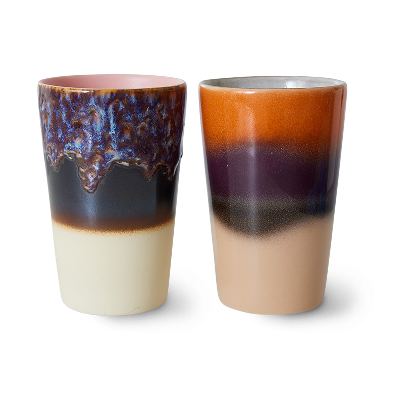 HKliving 70's theemok 2-delig Dusk | Scandinavisch Interieur | Theekoppen | Multi