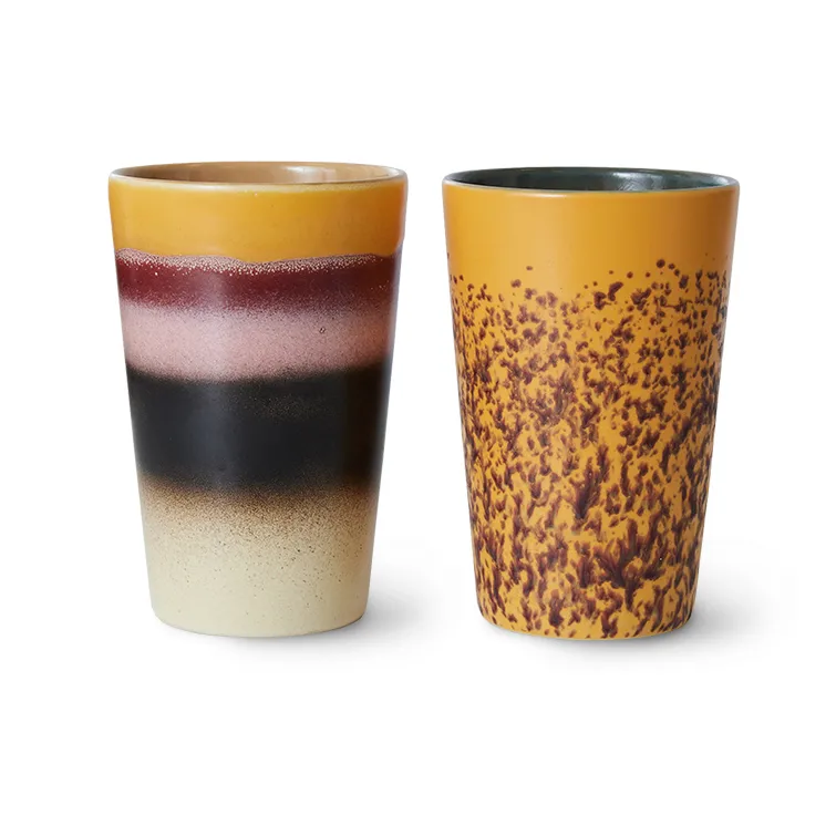 HKliving 70's theemok 46 cl 2-delig Beach | Scandinavisch Interieur | Koffiekoppen | Multi