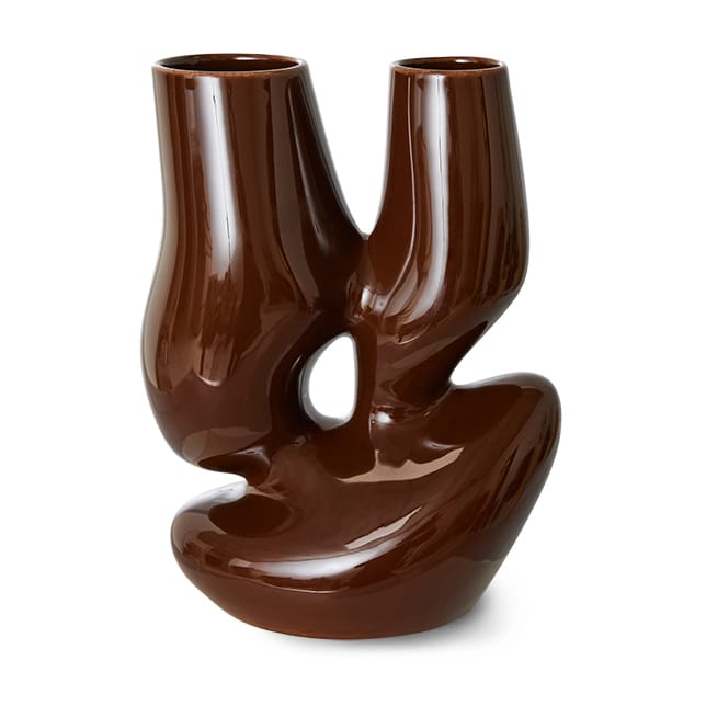 Ceramic organic vaas large 25 cm - Espresso - HKliving