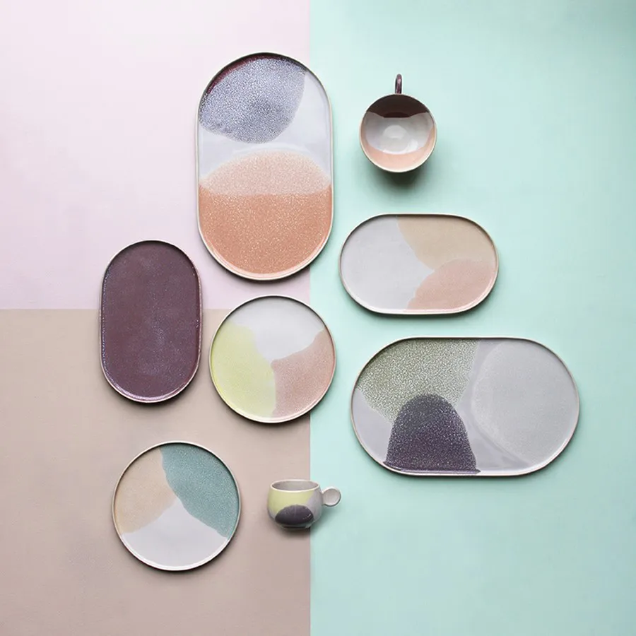 Gallery ceramics ovaal eetbord, groen/ paars HKliving
