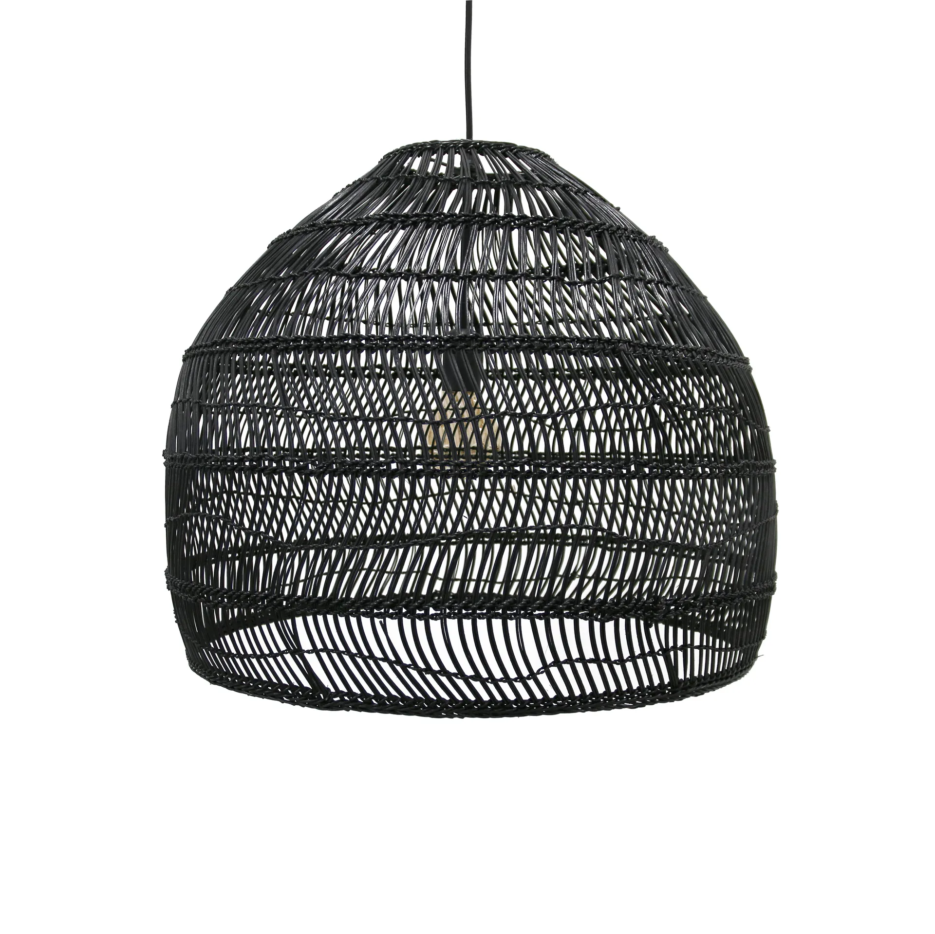 HKliving hanglamp rotan middel, zwart HKliving