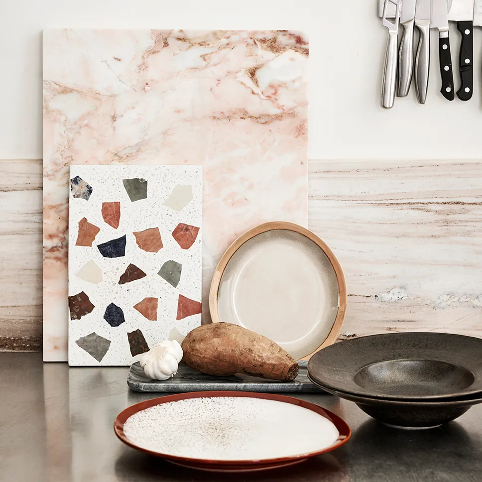 HKliving marmeren dienblad 30x12 cm, Grijs HKliving