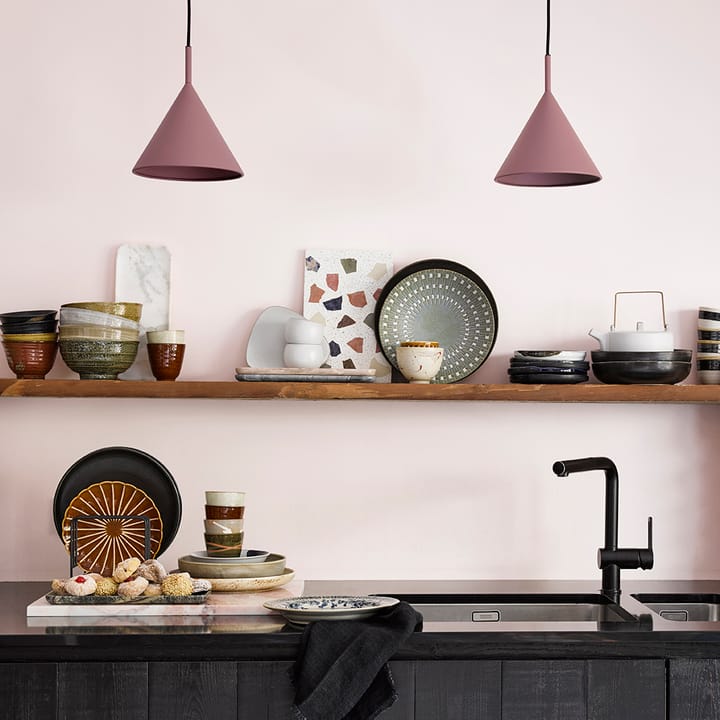 HKliving marmeren dienblad 30x12 cm, Wit-groen-roze HKliving