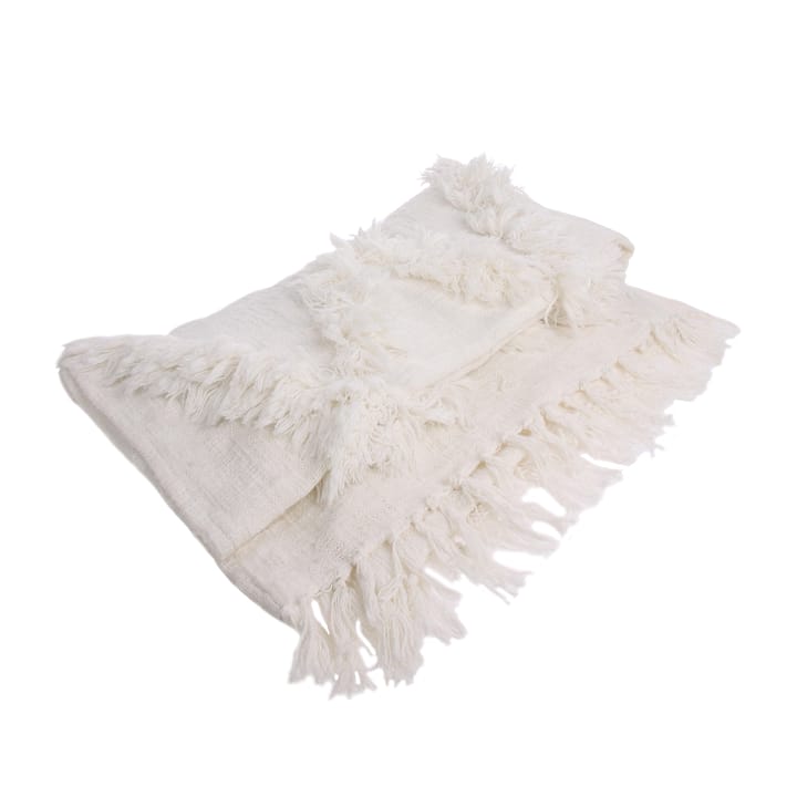 HKliving plaid met franjes, wit HKliving