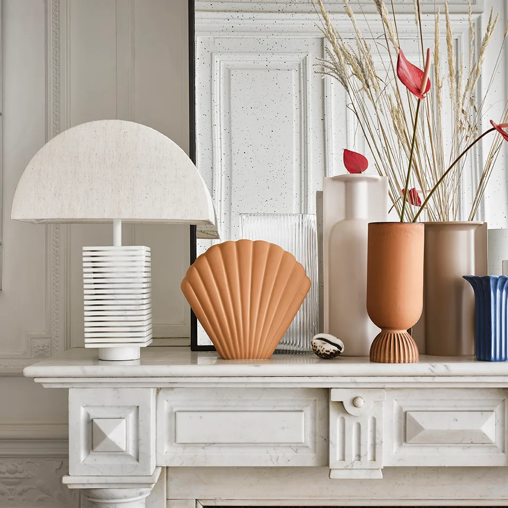 HKliving Shell vaas L, Terra HKliving