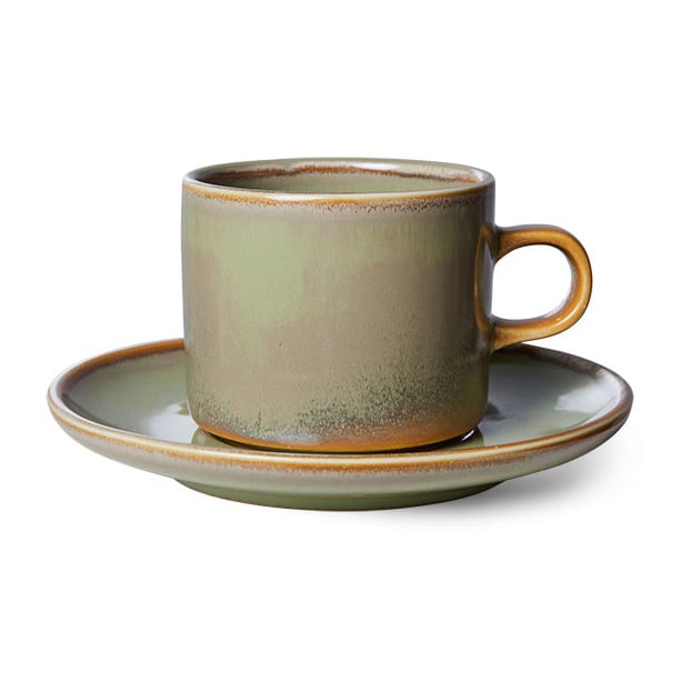 HKliving Home Chef kop met schotel 22 cl Moss green