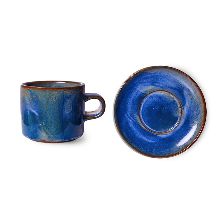 Home Chef kop met schotel 22 cl, Rustic blue HKliving