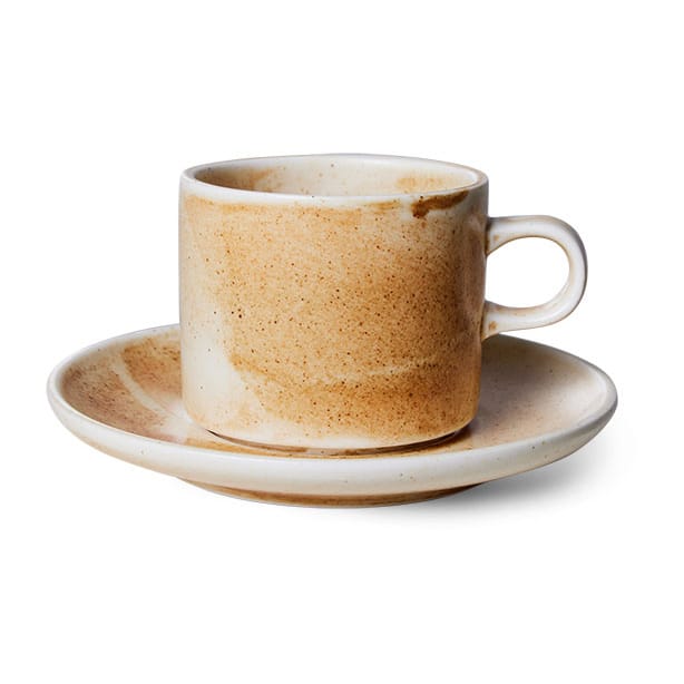 Home Chef kop met schotel 22 cl - Rustic cream-brown - HKliving