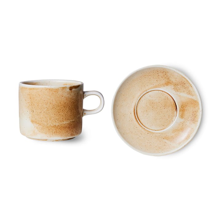 Home Chef kop met schotel 22 cl, Rustic cream-brown HKliving