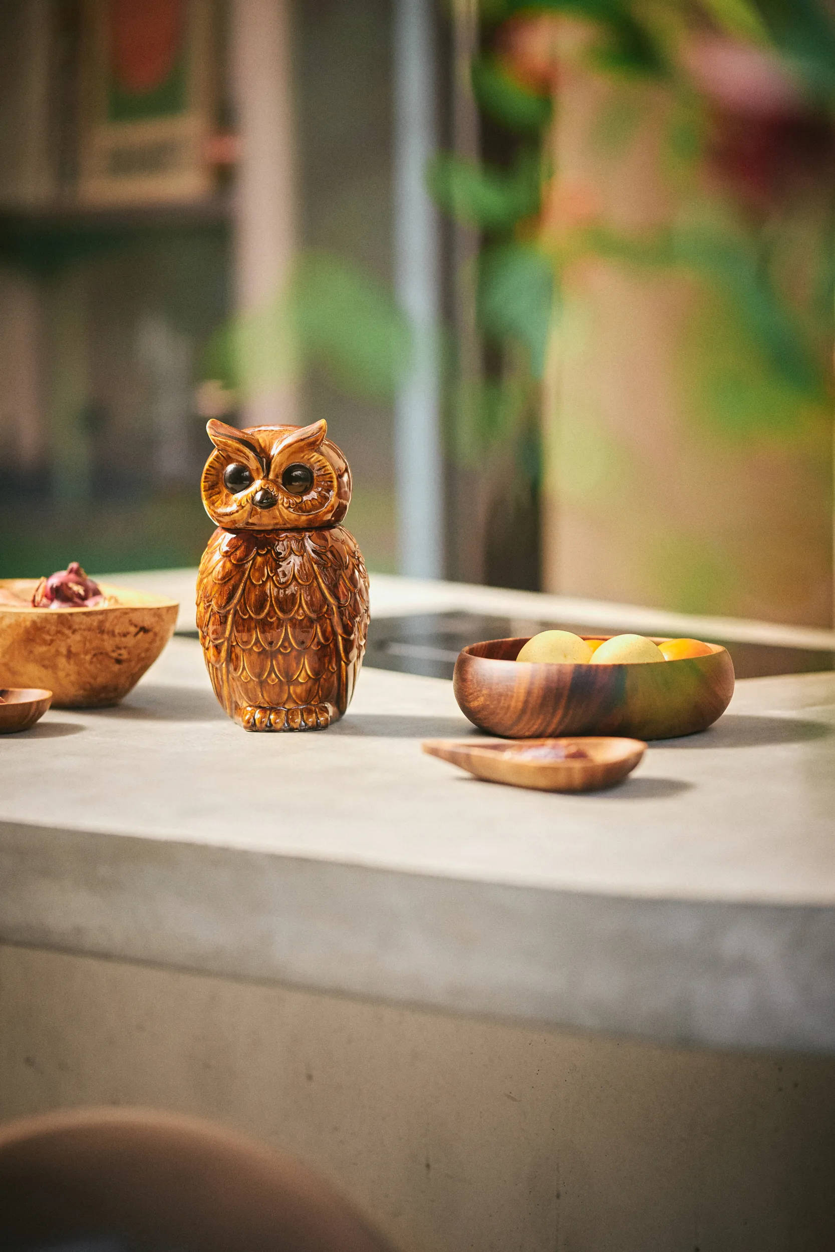 Keramische owl opbergpot, Roasted HKliving