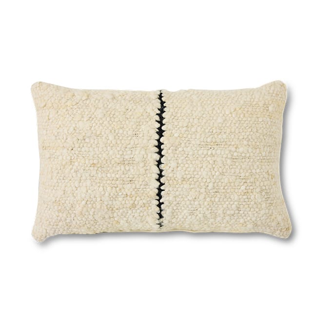 Natural wool striped kussen 30x50 cm - White - HKliving