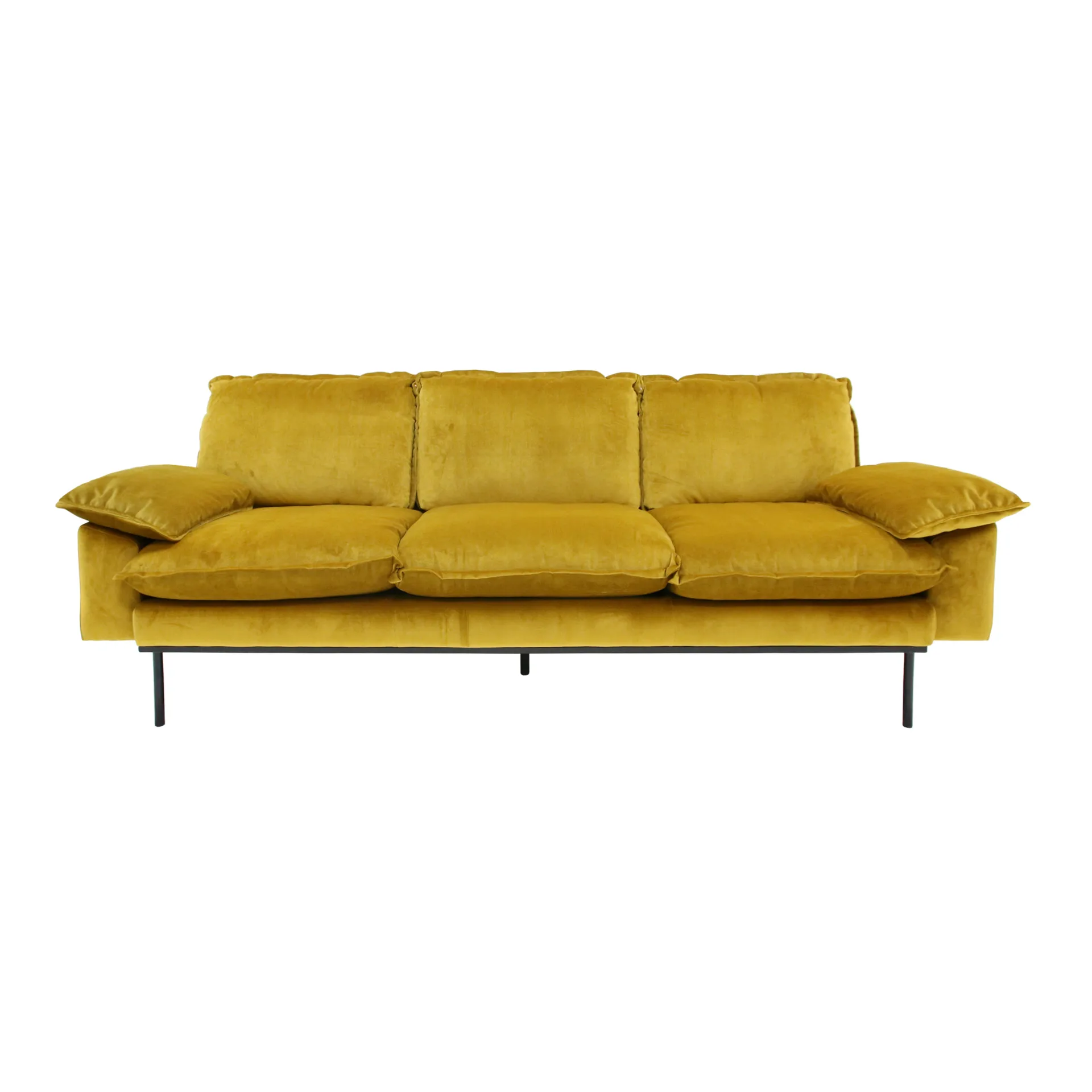 Retro bank 3-zits, ochra (geel) HKliving