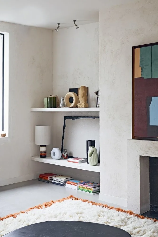 Retro geglazuurde lampenvoet van aardewerk, Brown, cream, red/orange HKliving