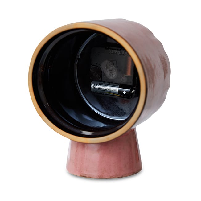 Retro keramische klok 16,2 cm, Pink HKliving