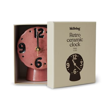 Retro keramische klok 16,2 cm - Pink - HKliving