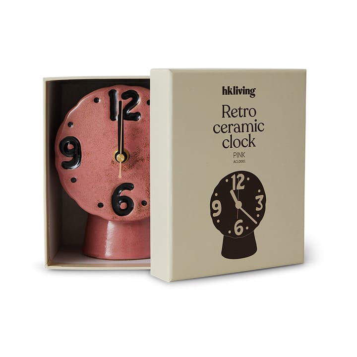 Retro keramische klok 16,2 cm, Pink HKliving