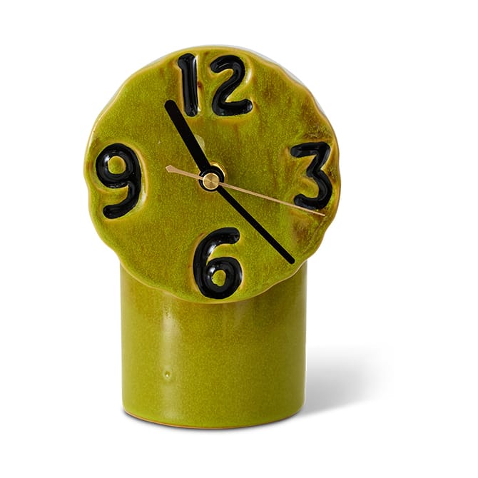 Retro keramische klok 18 cm - Olive - HKliving
